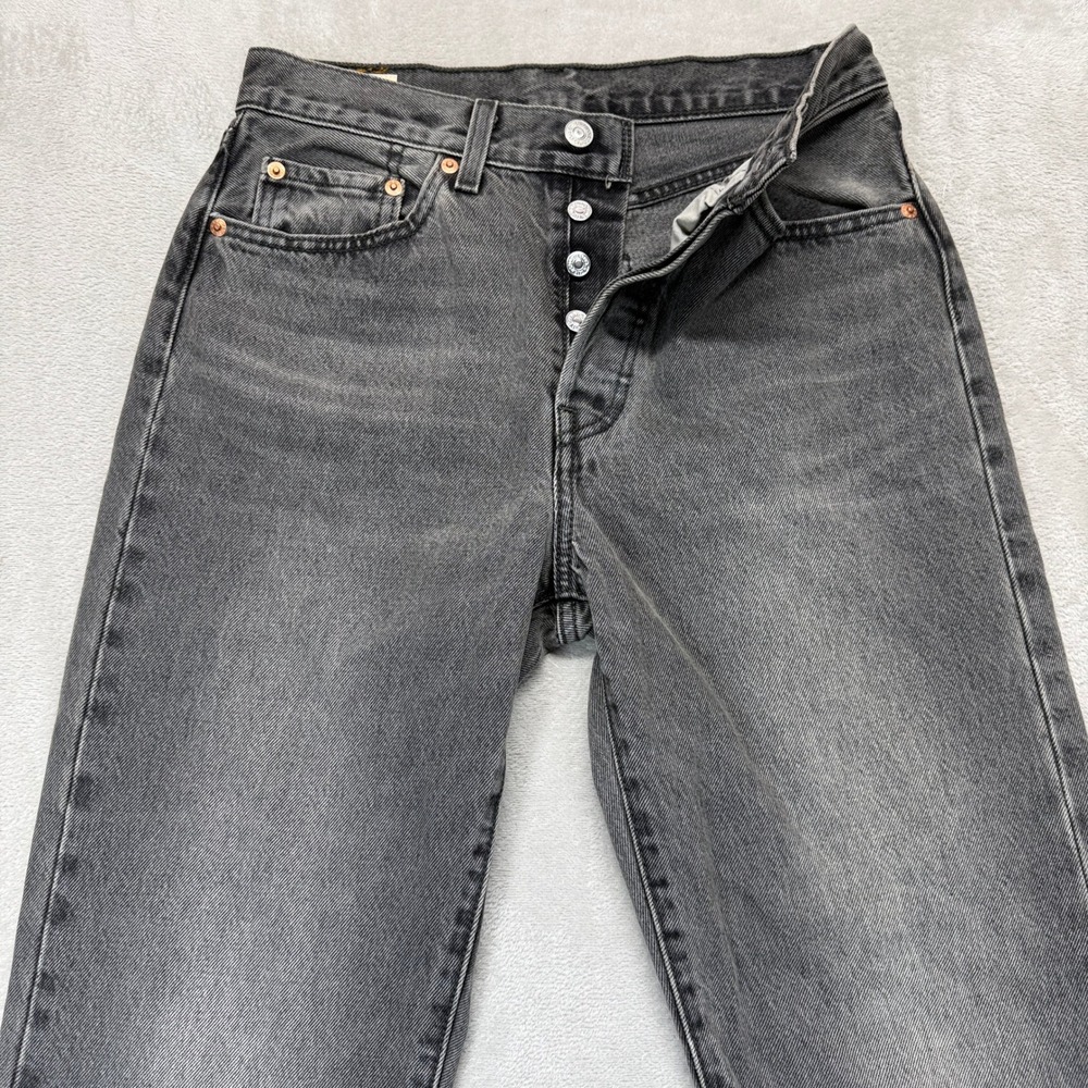 Levi's 501 81 Jeans Men 27x31 Gray Button Fly Straight Premium Wash Denim Preppy - Picture 3 of 13